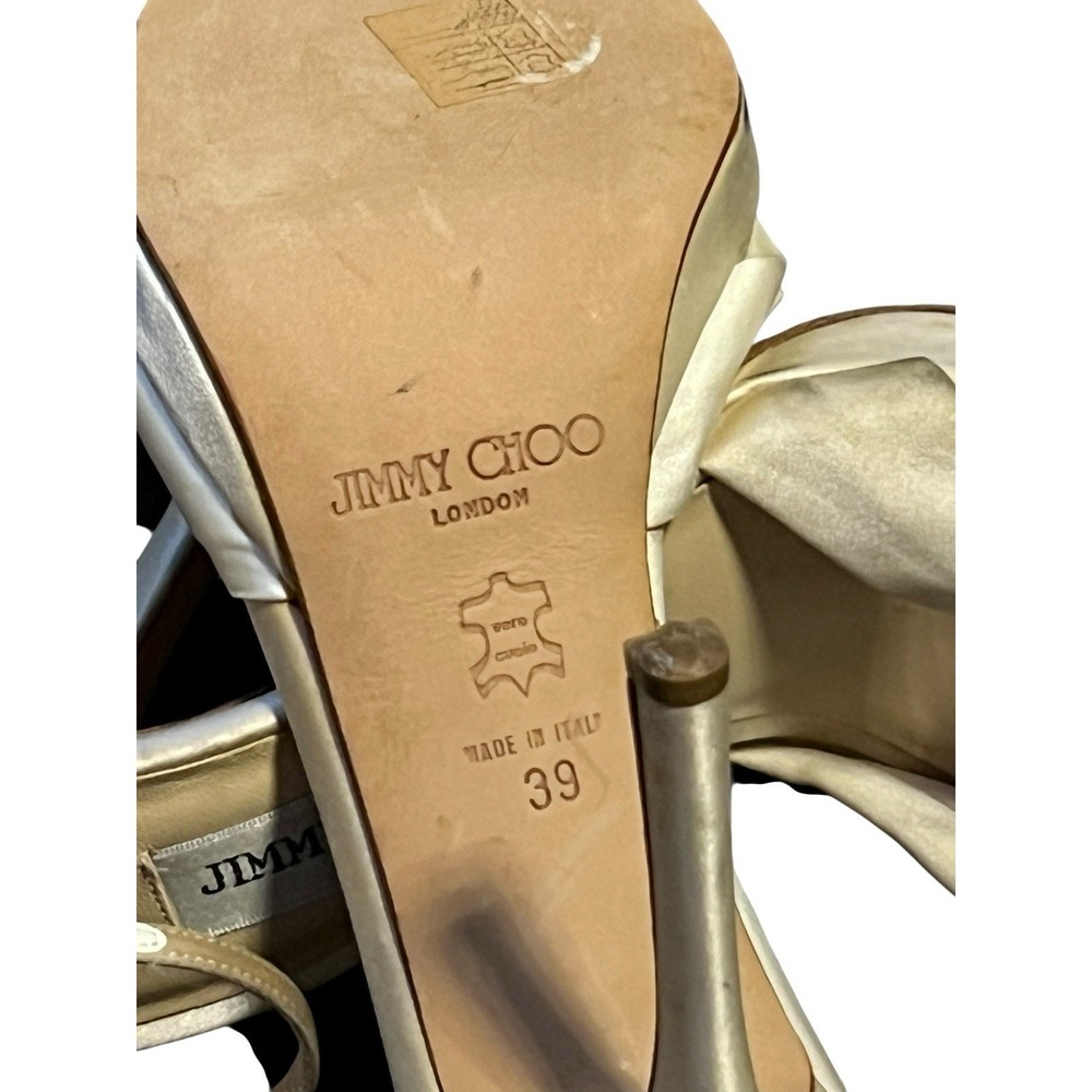 JIMMY CHOO Satin Sandals Wedding Shoes Sandals 39 $1,095 - Picture 6 of 14
